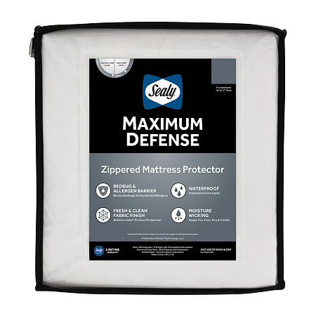 Sealy Maximum Defense Mattress Protector, One Size, White