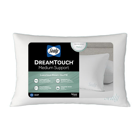 Sealy DreamTouch Medium Support Pillow, One Size, White