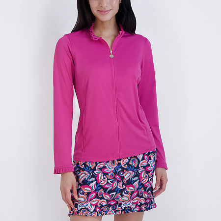 Stella Parker Womens Mock Neck Long Sleeve Sweatshirt, Large, Pink