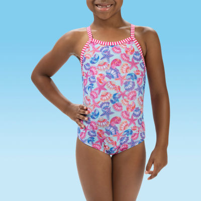 Dolfin Toddler Girls Easy-on + Easy-off One Piece Swimsuit