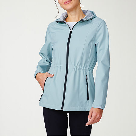 Free Country Lightweight Water Resistant Womens Raincoat, Medium, Green