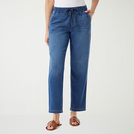 Gloria Vanderbilt Anya Womens High Rise Straight Leg Jean, Small, Blue -  85312130026
