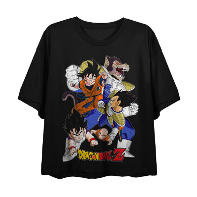 Womens Crew Neck Short Sleeve Dragon Ball Z Crop Top