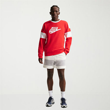 Nike Club Mens Crew Neck Long Sleeve Sweatshirt, Medium, Red