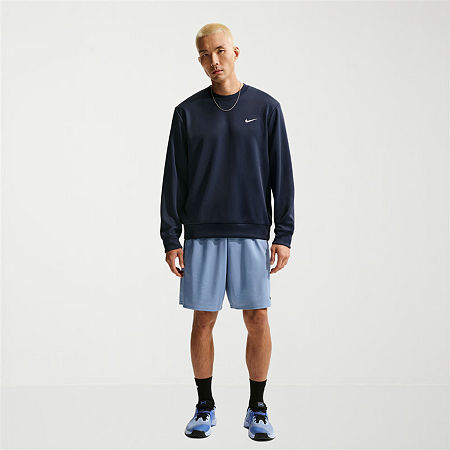 Nike Dri-Fit Mens Crew Neck Long Sleeve Sweatshirt, Small, Blue