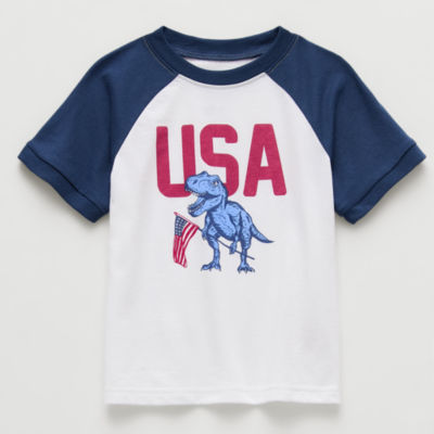 Okie Dokie Toddler & Little Boys Round Neck Short Sleeve Regular Fit Graphic T-Shirt