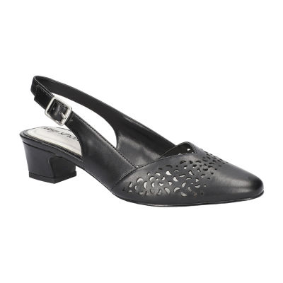 Easy Street Sofie Womens Almond Closed Toe Block Heel Pumps