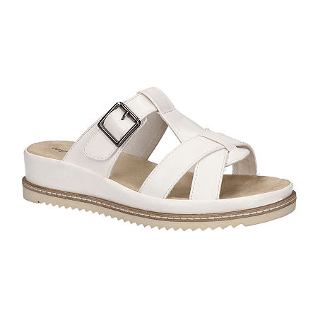 Easy Street Womens Joby Slide Sandals, 11 Wide, White