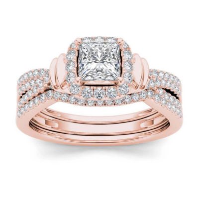 1 CT.T.W. Natural Diamond 14K Rose Gold Bridal Set