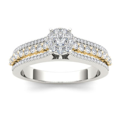 1/2 CT.T.W. Natural Diamond 10K Two-Tone Gold Engagement Ring