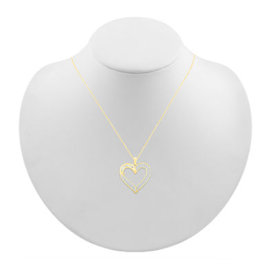 Womens / CT. T.W. Natural White Diamond 10K Gold Heart Pendant Necklaces