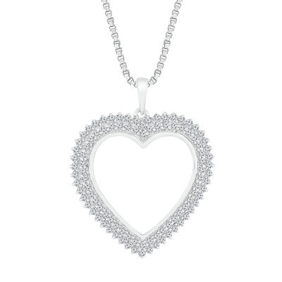 Womens / CT. T.W. Natural White Diamond 10K Gold Heart Pendant Necklaces