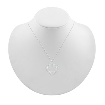 Womens / CT. T.W. Natural White Diamond 10K Gold Heart Pendant Necklaces