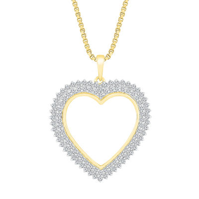 Womens / CT. T.W. Natural White Diamond 10K Gold Heart Pendant Necklace