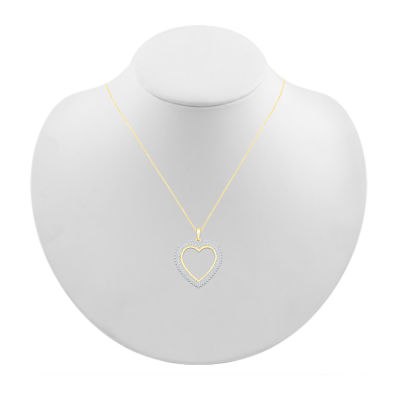 Womens / CT. T.W. Mined White Diamond 10K Gold Heart Pendant Necklace