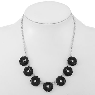Mixit Womens Black 17 Inch Collar Necklace