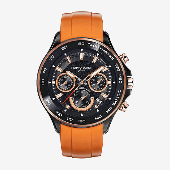 Filippo Loreti Mens Orange Strap Watch 00831