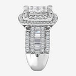 Womens 3 CT. T.W. Genuine White Diamond 10K White Gold Cushion Side Stone Halo Bridal Set