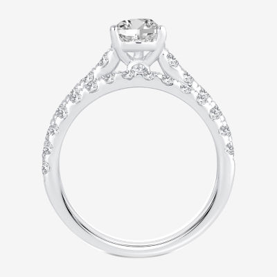 (H-I / SI1-SI2) Signature By Modern Bride Womens 2 CT. T.W. Lab Grown White Diamond In 14K Gold  Pear Bridal Set