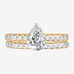 Signature By Modern Bride Womens 2 CT. T.W. Lab Grown White Diamond 14K Gold Pear Bridal Set