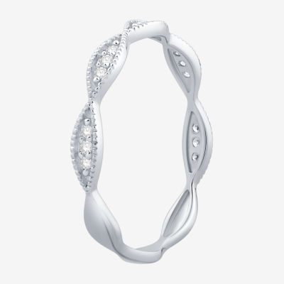 Womens 1/ CT. T.W. Natural White Diamond 10K Gold Wedding Band