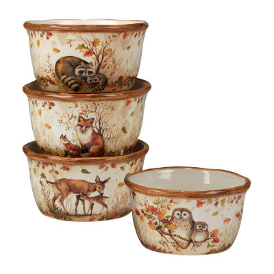 Certified International Pine Forest 4-pc. Earthenware Ice Cream Bowl