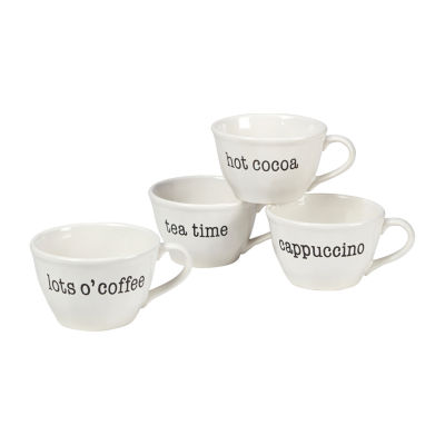 Certified International Just Words 4pc. Jumbo Cappuccino Cups