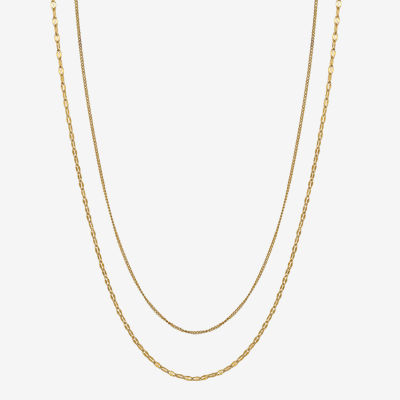 Moda Sport Hypoallergenic Water-Resistant 2-pc. 14K Gold Over Stainless Steel 16 Inch Curb Necklace Set