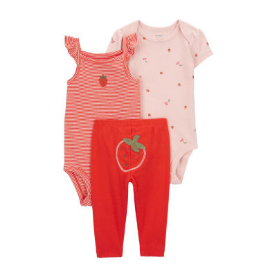 Carter's Baby Girls 3-pc. Round Neck Sleeveless Bodysuit Set