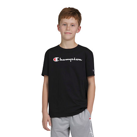 Champion Big Boys Crew Neck Short Sleeve T-Shirt, X-large (18-20), Black