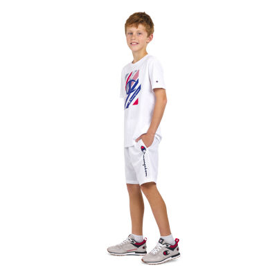 Champion Big Kid Boys Crew Neck Short Sleeve Classic Fit Graphic T-Shirt