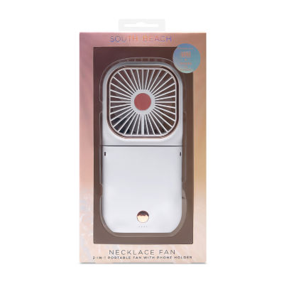 South Beach 2-in-1 Portable Necklace Fan with Phone Holder