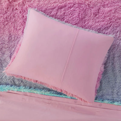 Intelligent Design Ombre Shaggy Faux Fur Duvet Cover Set