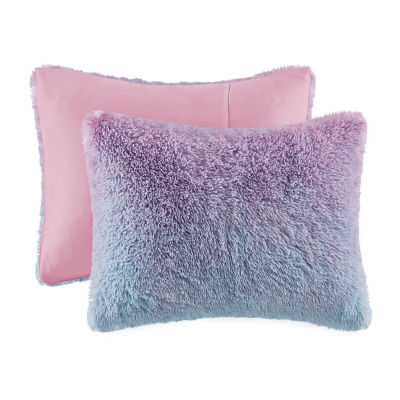 Intelligent Design Ombre Shaggy Faux Fur Duvet Cover Set