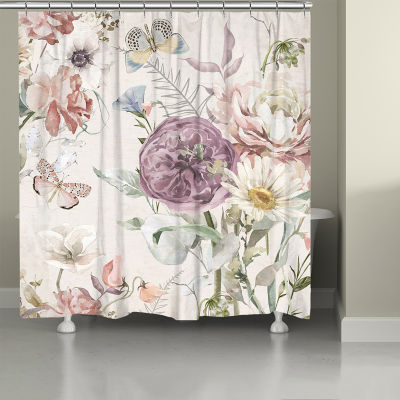 Kathy Ireland Purple Wildflower Bloom Shower Curtain