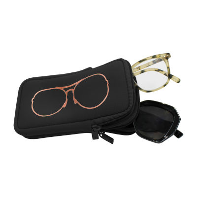 MYTAGALONGS Double Eyeglass Case, Color: Black Rosegold JCPenney