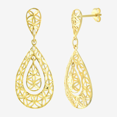 14K Gold Pear Drop Earrings