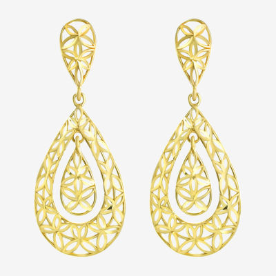 14K Gold Pear Drop Earrings