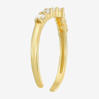 White Cubic Zirconia 10K Gold Toe Ring