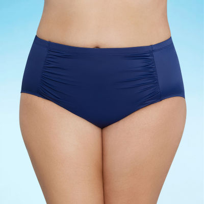 Liz Claiborne Womens Comfort Waistband Brief Bikini Swimsuit Bottom