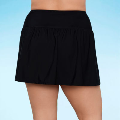 Liz Claiborne Womens Comfort Waistband Swim Skirt