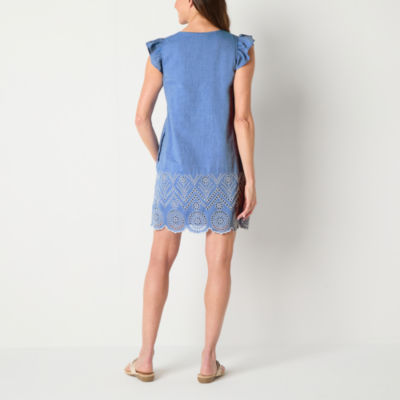 St. John's Bay Womens Short Sleeve Shift Dress