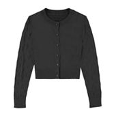 Byer California Girls Round Neck Long Sleeve Cardigan