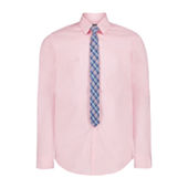 Van Heusen Boys Point Collar Long Sleeve Shirt + Tie Set