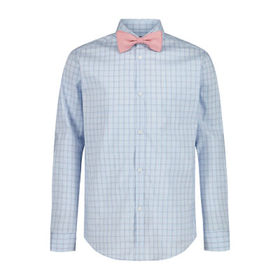 Van Heusen Little & Big Boys Stretch Fabric Point Collar Long Sleeve Shirt + Tie Set