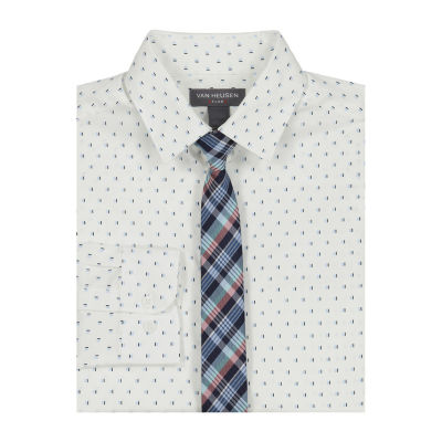 Van Heusen Little & Big Kid Boys Stretch Fabric Point Collar Long Sleeve Shirt + Tie Set