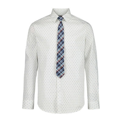 Van Heusen Little & Big Kid Boys Stretch Fabric Point Collar Long Sleeve Shirt + Tie Set