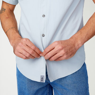 Free Country Mens Short Sleeve Regular Fit Button-Down Shirt
