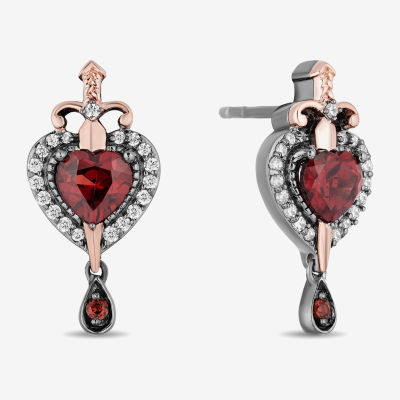 Enchanted Disney Fine Jewelry Womens 1/5 Genuine Red Garnet