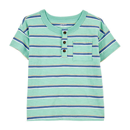 Carter's Toddler Boys Short Sleeve Henley Shirt, 3t, Green